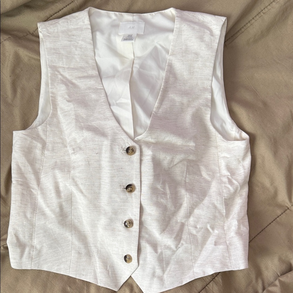 H&M Cream Button-Up Vest